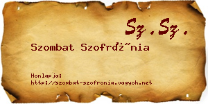 Szombat Szofrónia névjegykártya